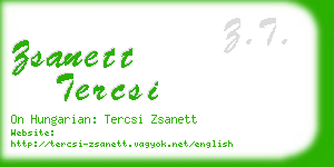 zsanett tercsi business card